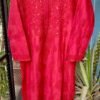 Breathtaking Cherry Red Chanderi Chikankari Outfit