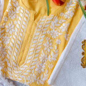 Refreshing Yellow Modal Chikankari Outfit