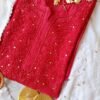 Breathtaking Cherry Red Chanderi Chikankari Outfit