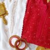 Breathtaking Cherry Red Chanderi Chikankari Outfit