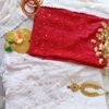 Breathtaking Cherry Red Chanderi Chikankari Outfit