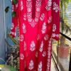 Majestic Crimson Red Modal Chikankari Outfit