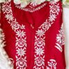 Majestic Crimson Red Modal Chikankari Outfit