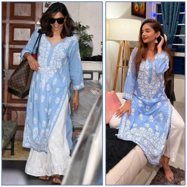 Bestselling Powder Blue Chikankari Outfit