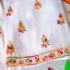 Dazzling White Multicolor Rayon Chikankari Outfit