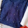 Flawless Navy Blue Mukaish Chikankari Outfit