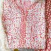 Regal Coral Red Chanderi Cotton Chikankari Outfit