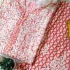 Regal Coral Red Chanderi Cotton Chikankari Outfit