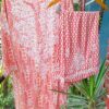 Regal Coral Red Chanderi Cotton Chikankari Outfit