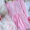 Captivating Baby Pink Modal Chikankari Anarkali Outfit