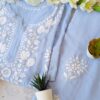 Comforting Powder Blue Modal Chikankari Outfit