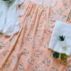 Calming Pastel Peach Summer Floral Chikankari Anarkali Outfit