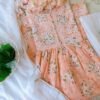 Calming Pastel Peach Summer Floral Chikankari Anarkali Outfit