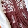 Ravishing Chocolate Brown Modal Chikankari Anarkali Outfit