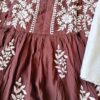 Ravishing Chocolate Brown Modal Chikankari Anarkali Outfit