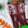 Ravishing Chocolate Brown Modal Chikankari Anarkali Outfit