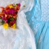 Comforting Pastel Turquoise Blue Modal Chikankari Anarkali Outfit