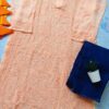 Summer Cool Peach Chikankari Kurta With Blue Denim Pants