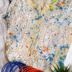 Dreamy Floral Mulmul Cotton Chikankari Outfit