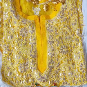 Radiant Haldi Perfect Georgette Chikankari Outfit