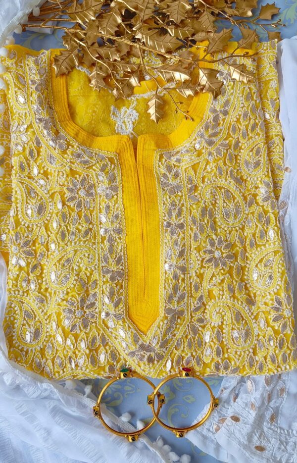 Radiant Haldi Perfect Georgette Chikankari Outfit