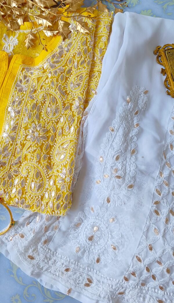 Radiant Haldi Perfect Georgette Chikankari Outfit