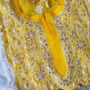 Radiant Haldi Perfect Georgette Chikankari Outfit
