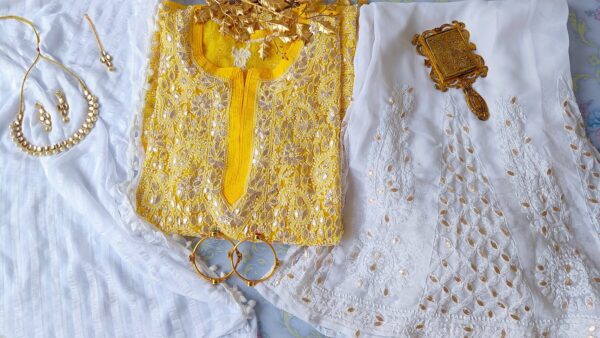 Radiant Haldi Perfect Georgette Chikankari Outfit