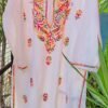 Flashy White Multicolor Cotton Chikankari Kurta With Multicolor Bangles