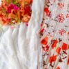 Awe Inspiring Red Orange Floral Chikankari Anarkali Outfit