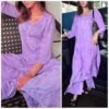 Arresting Pastel Lavender Rayon Chikankari Outfit