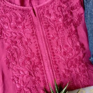 Flawless Wine Color Modal Chikankari Outfit