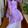 Imposing Lilac Lavender Modal Chikankari Outfit