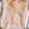 Appealing Pastel Orange Modal Chikankari Outfit