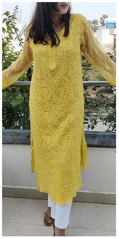 Sparkling Daisy Delight Yellow Chikankari Outfit