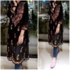 Regal Black Muticolor Chikankari Kurta With Blue Denim Pants