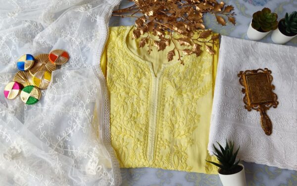 Beaming Daisy Yellow Modal Chikankari Outfit