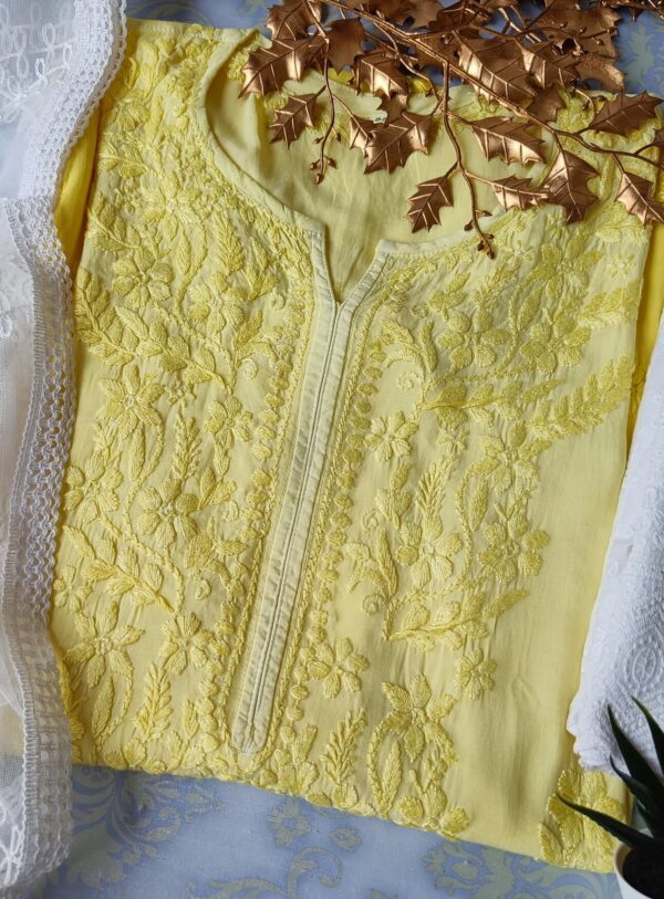 Beaming Daisy Yellow Modal Chikankari Outfit