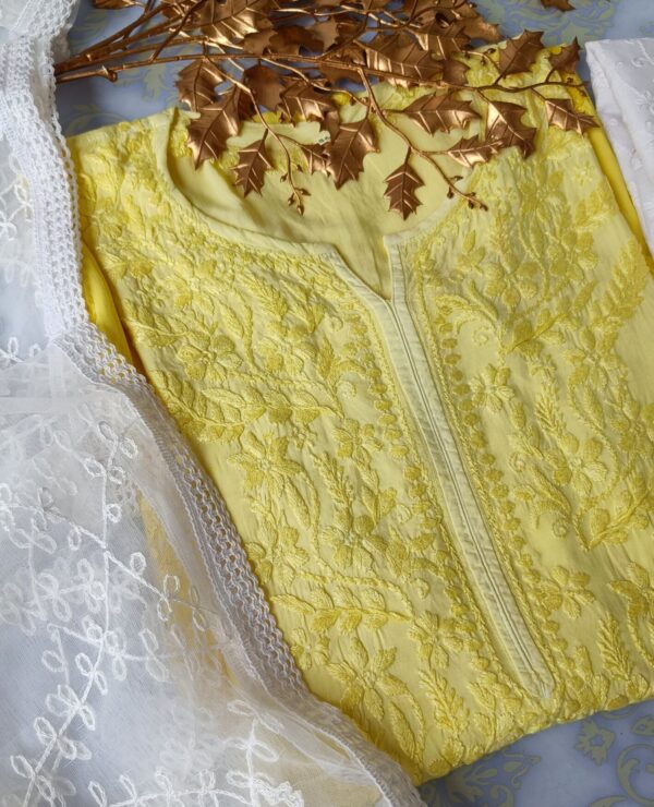 Beaming Daisy Yellow Modal Chikankari Outfit