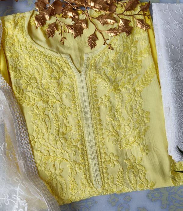 Beaming Daisy Yellow Modal Chikankari Outfit