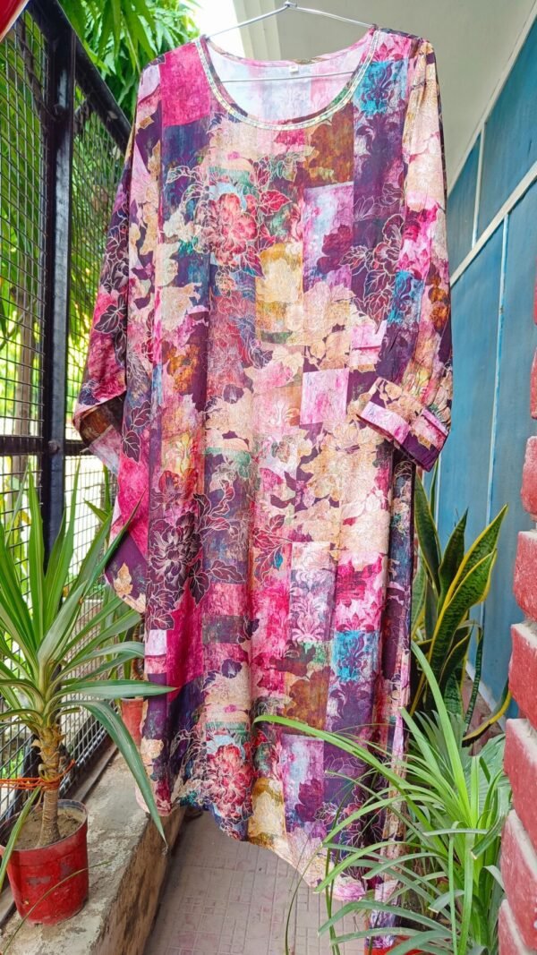 Fantabulous Floral Dark Mauve Designer Kaftan Outfit