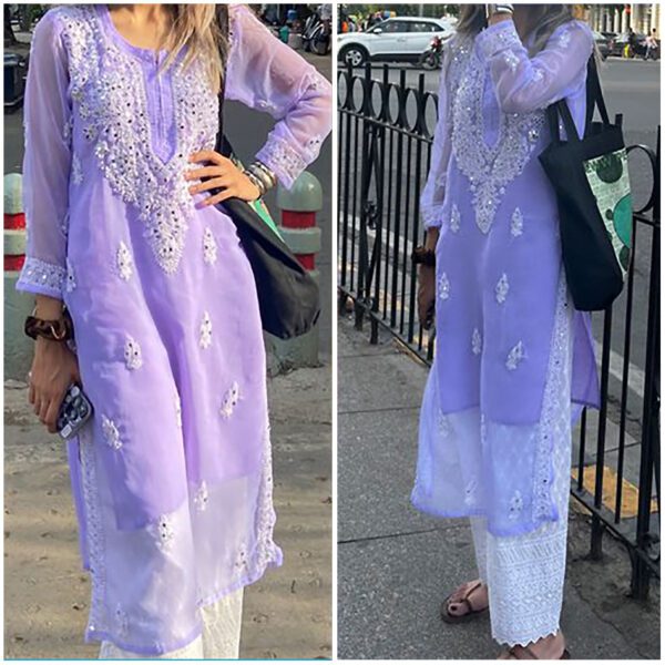 Imposing Mirror Lilac Purple Chikankari Outfit