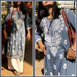 Tempting Slate Grey Modal Chikankari Outfit