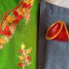 Impressive Green Multicolor Kashmiri Phiran With Denims