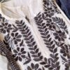 Flattering White Black Cotton Chikankari Outfit