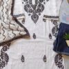 Flattering White Black Cotton Chikankari Outfit