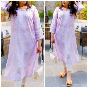 Serene Lavender Kota Mukaish Chikankari Outfit