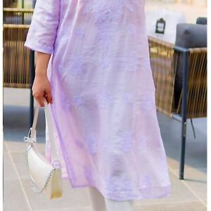 Serene Lavender Kota Mukaish Chikankari Outfit