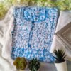 Pleasing Blue Summer Floral Nyra Cut Chikankari Outfit