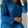 Luxurious Dark Blue Modal Chikankari Outfit